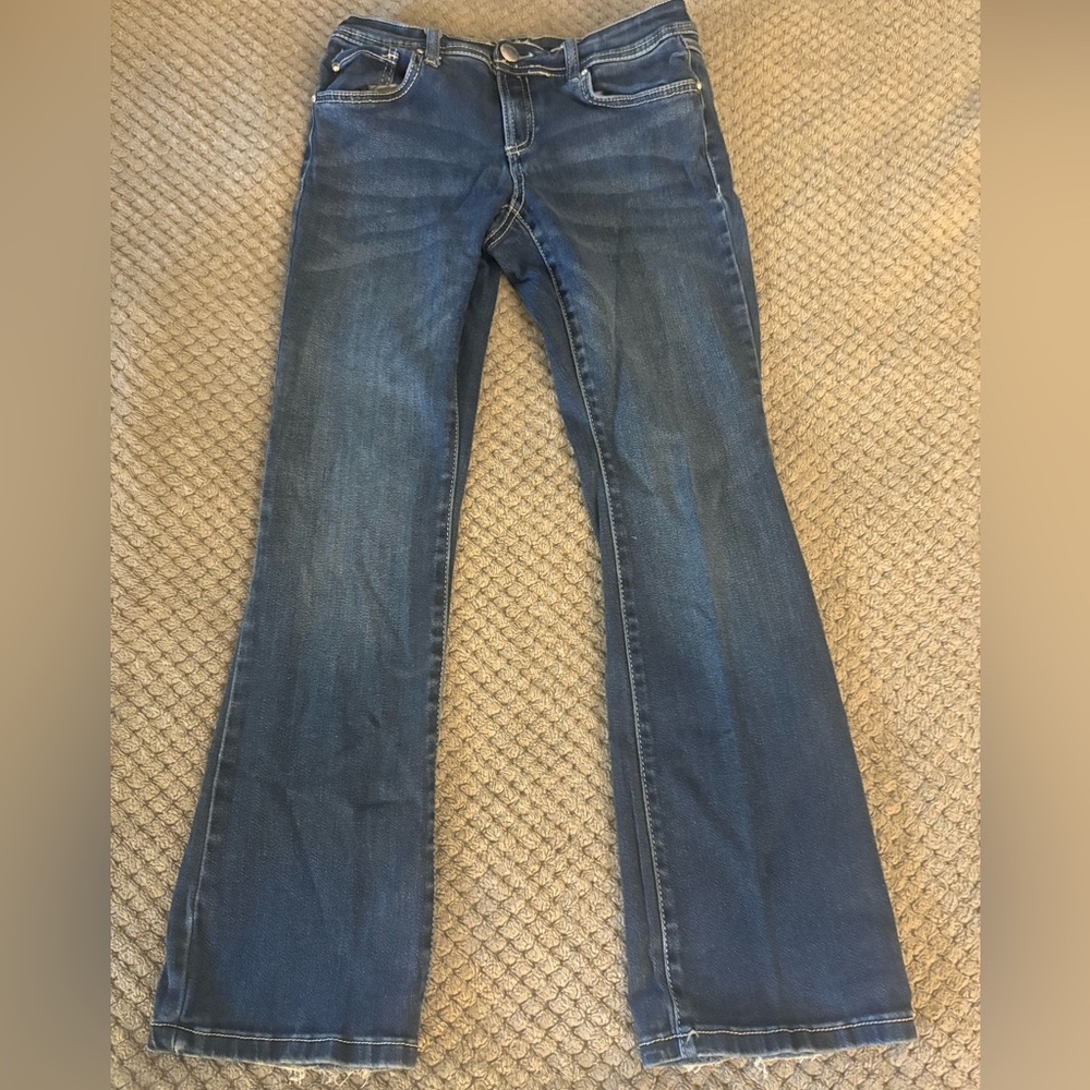 INC International Concepts Blue Flare Wide Leg Denim